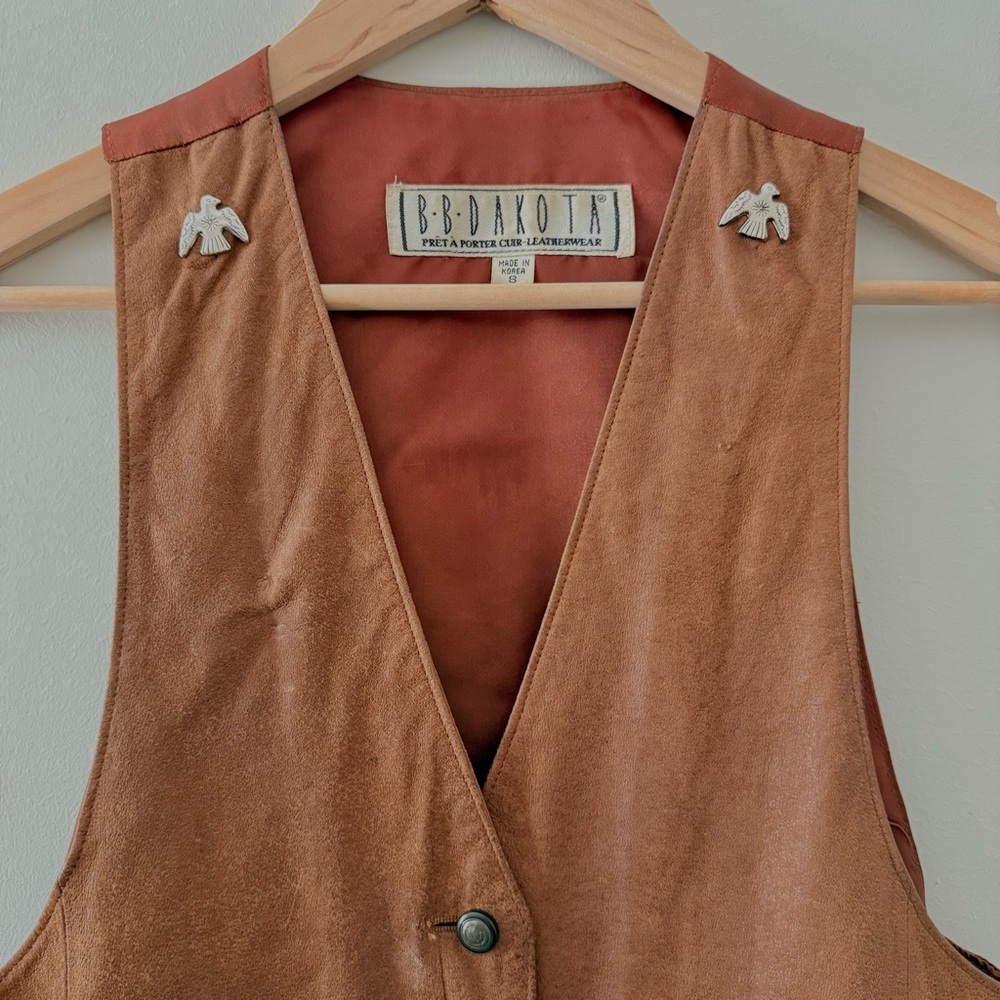 Vintage BB DAKOTA brown leather vest